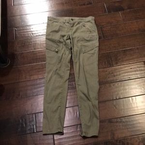 Army green elastic cargo pants